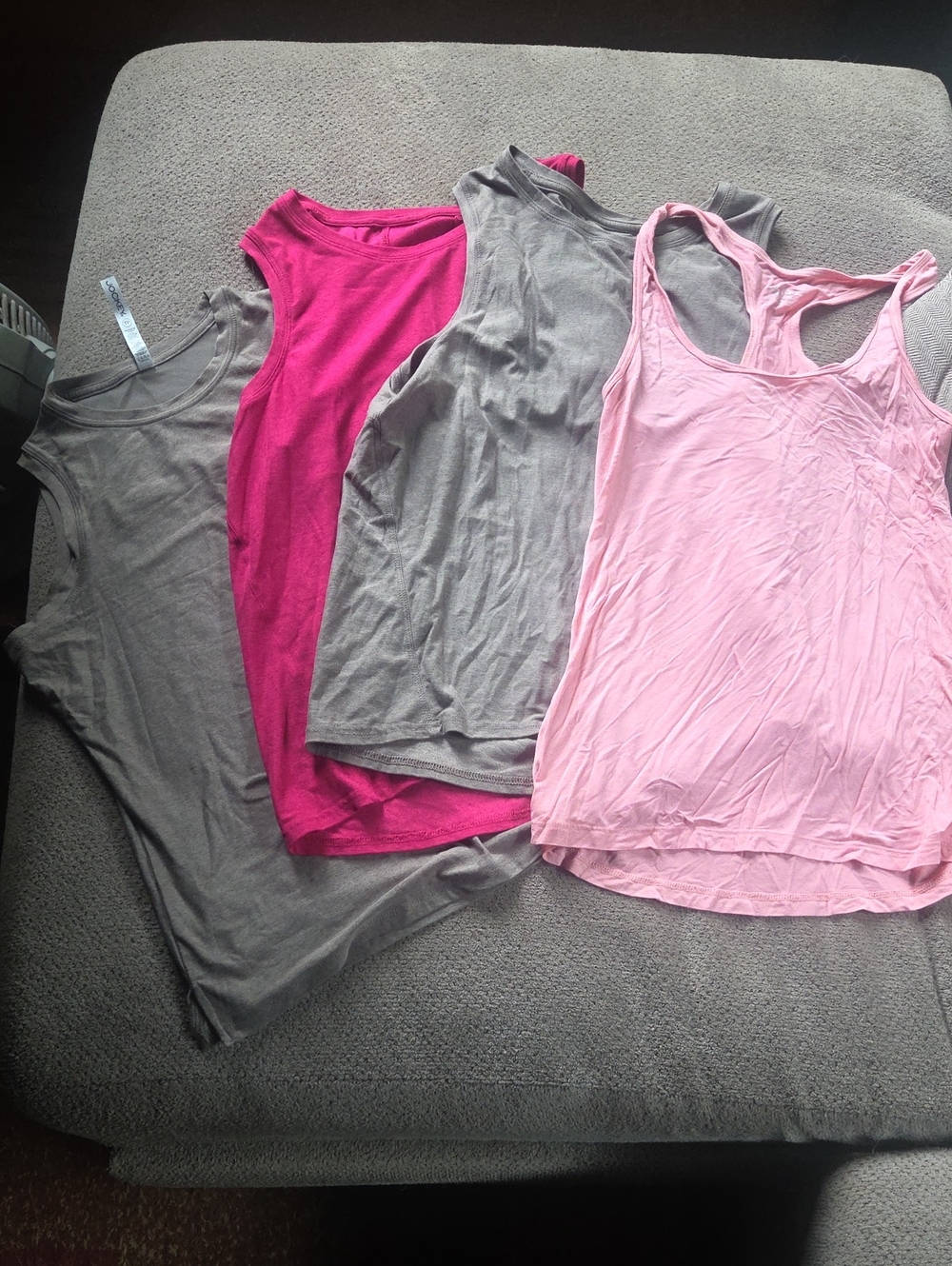 Women’s Sleeveless Tank Top – Pink and Gray